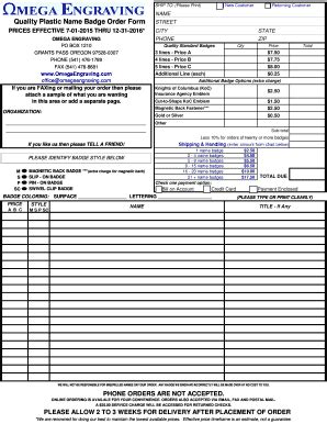 omega engraving order form.